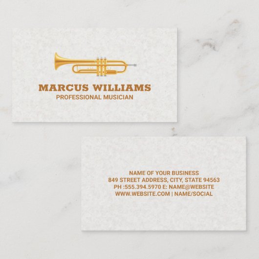 Carte De Visite Trompette (Devant / Derrière)