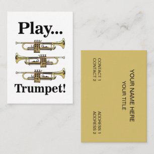 Carte De Visite Trompette Instrument Trompettiste Musicien
