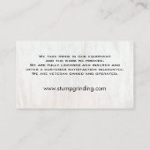 Carte De Visite Tronc de l'arbre scié à broyage (Dos)