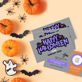 Carte De Visite Tronc gris ou traiter le coupon d'Halloween