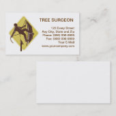 Carte De Visite tronçonneuse d'agronome de chirurgien d'arbre (Devant / Derrière)