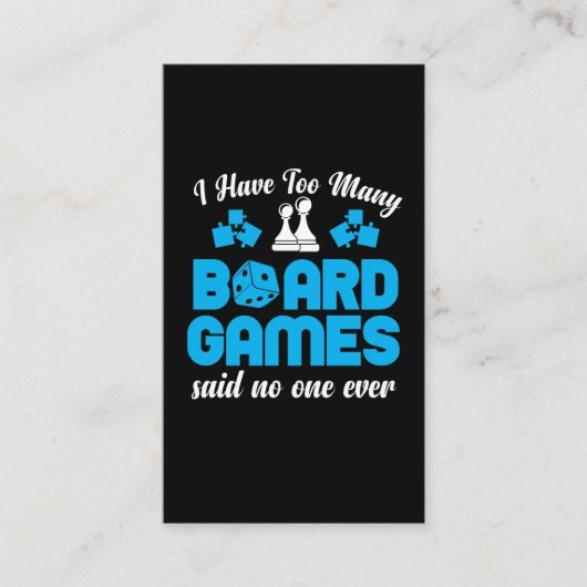 Carte De Visite Trop de jeux d'échecs (Devant)