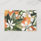 Carte De Visite Tropcal Orange & Flowers Watercolor Pattern (Devant)