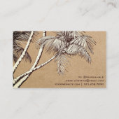 Carte De Visite Tropcal Palm Trees Beach (Dos)