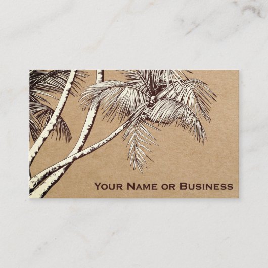 Carte De Visite Tropcal Palm Trees Beach (Devant)