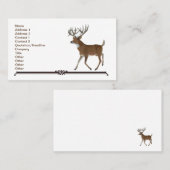 Carte De Visite Trophée Whitetail Deer (Devant / Derrière)