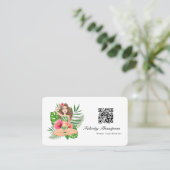 Carte De Visite Tropical Beach Event Coordinator QR Code (Debout devant)
