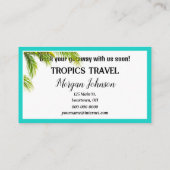 Carte De Visite Tropical Beach Getaway (Dos)