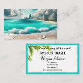Carte De Visite Tropical Beach Getaway (Devant / Derrière)