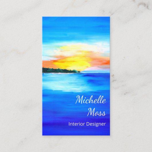 Carte De Visite Tropical Beach QR code Design d'intérieur Abstrait (Devant)