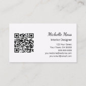 Carte De Visite Tropical Beach QR code Design d'intérieur Abstrait (Dos)