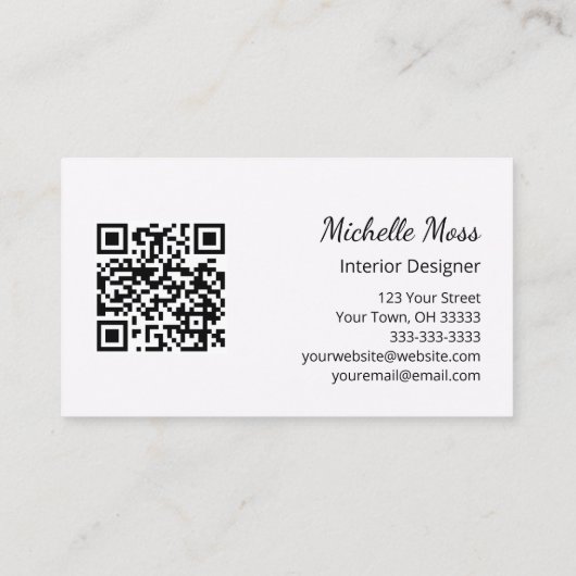 Carte De Visite Tropical Beach QR code Design d'intérieur Abstrait (Dos)