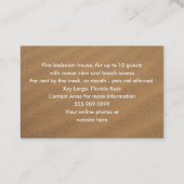 Carte De Visite Tropical Beach Scene Location de propriété Annonce (Dos)