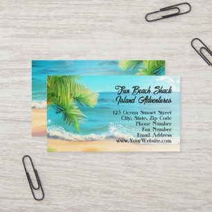 Carte De Visite Tropical Beach Vacation Island Art Travel