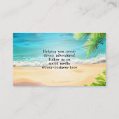 Carte De Visite Tropical Beach Vacation Island Art Travel (Dos)
