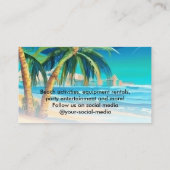 Carte De Visite Tropical Beach Vacation Island Art Travel (Dos)
