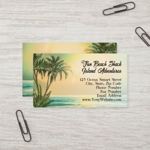 Carte De Visite Tropical Beach Vacation Island Sun Travel