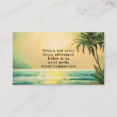 Carte De Visite Tropical Beach Vacation Island Sun Travel (Dos)
