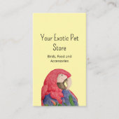 Carte De Visite Tropical Bird Macaw Pet Store QR code Yellow (Devant)