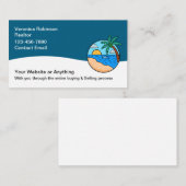 Carte De Visite Tropical Coastal Beach Realtor (Devant / Derrière)