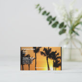 Carte de visite tropical de coucher du soleil (Debout devant)