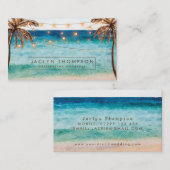 carte de visite tropical de destinations de plage (Devant / Derrière)