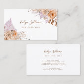 carte de visite tropical de pêche et lilas (Devant / Derrière)