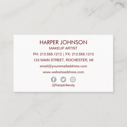 carte de visite tropical du soleil (Dos)