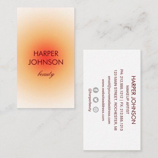 carte de visite tropical du soleil (Devant / Derrière)