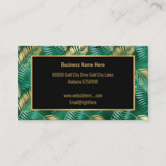 CARTE DE VISITE TROPICAL EMERALD (Dos)