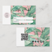 Carte De Visite Tropical Feuille Business Référer Un Ami (Devant / Derrière)