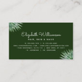 Carte De Visite Tropical Floral Script Gold Foil Coiffure Beauté S (Dos)