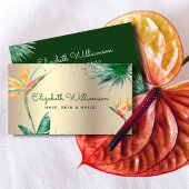 Carte De Visite Tropical Floral Script Gold Foil Coiffure Beauté S