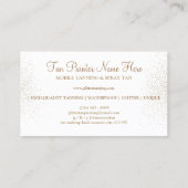 Carte De Visite Tropical Gold Palm Tree Spray Tan Sparkle (Dos)