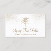 Carte De Visite Tropical Gold Palm Tree Spray Tan Sparkle (Devant)