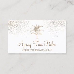 Carte De Visite Tropical Gold Palm Tree Spray Tan Sparkle