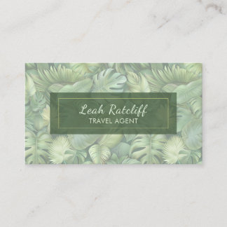 Carte De Visite Tropical Leaves Business Card