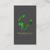 Carte De Visite Tropical Leaves & Flowers Swirl | Modern Custom (Devant)