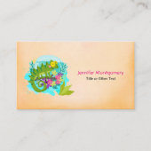 Carte De Visite Tropical lizard with Flowers (Devant)