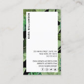 Carte De Visite Tropical Moderne Boutique Salon Designer Noir (Dos)