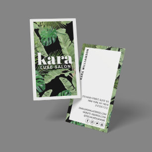 Carte De Visite Tropical Moderne Boutique Salon Designer Noir