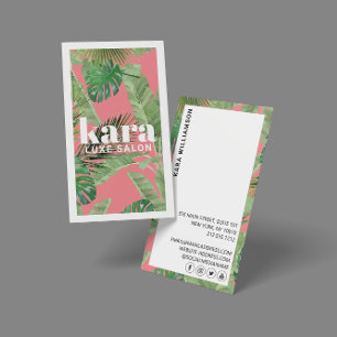 Carte De Visite Tropical Moderne Boutique Salon Designer Rose