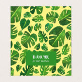 Carte De Visite Tropical Monstera Leaf QR Code Icônes sociales Mer (Extérieur déplié)