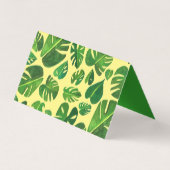 Carte De Visite Tropical Monstera Leaf QR Code Icônes sociales Mer (Dos)