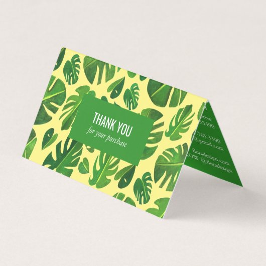 Carte De Visite Tropical Monstera Leaf QR Code Icônes sociales Mer (Devant)