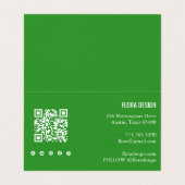 Carte De Visite Tropical Monstera Leaf QR Code Icônes sociales Mer (Intérieur déplié)