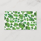 Carte De Visite Tropical Monstera Leaf QR Code Social Media Chic (Devant)