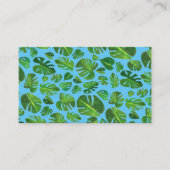 Carte De Visite Tropical Monstera Leaf QR Code Social Media Chic (Devant)