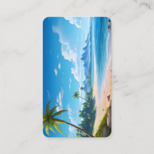 Carte De Visite Tropical Ocean Island Sandy Beach Shore  (Devant)