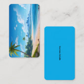 Carte De Visite Tropical Ocean Island Sandy Beach Shore  (Devant / Derrière)